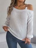 Asymmetric One-Shoulder Loose Sweater Tops for Women