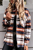 Casual Plaid Buckle Turndown Collar Outerwear(3 Colors)
