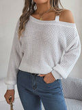 Asymmetric One-Shoulder Loose Sweater Tops for Women