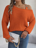 Asymmetric One-Shoulder Loose Sweater Tops for Women