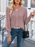 Flared Sleeves Long Sleeve V-Neck T-Shirt Tops