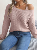 Asymmetric One-Shoulder Loose Sweater Tops for Women