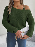 Asymmetric One-Shoulder Loose Sweater Tops for Women