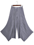 Original Loose Solid Color Irregular Pleated Wide Leg Pants