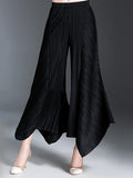 Original Loose Solid Color Irregular Pleated Wide Leg Pants