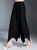 Original Loose Solid Color Irregular Pleated Wide Leg Pants