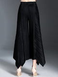 Original Loose Solid Color Irregular Pleated Wide Leg Pants