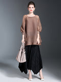 Original Loose Solid Color Irregular Pleated Wide Leg Pants