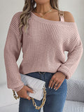 Asymmetric One-Shoulder Loose Sweater Tops for Women