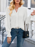 Flared Sleeves Long Sleeve V-Neck T-Shirt Tops