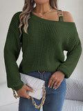 Asymmetric One-Shoulder Loose Sweater Tops for Women