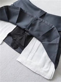 2025 New Mini Skirt For Women High Waist Gray Pleated Skirt A-Line Turn-Down Shorts Y2k Skirt With Pockets Streetwear