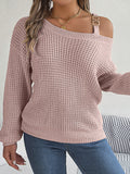 Asymmetric One-Shoulder Loose Sweater Tops for Women