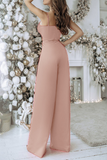 Casual Solid Spaghetti Strap Straight Jumpsuits