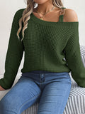 Asymmetric One-Shoulder Loose Sweater Tops for Women