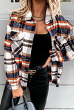 Casual Plaid Buckle Turndown Collar Outerwear(3 Colors)