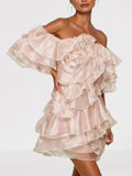 Off-Shoulder Ruffle Tiered Mini Dress
