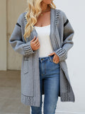 Long Sleeves Loose Jacquard V-Neck Cardigan Tops