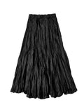 A-Line High Waisted Elasticity Pleated Solid Color Skirts Bottoms