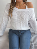 Asymmetric One-Shoulder Loose Sweater Tops for Women
