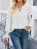 Flared Sleeves Long Sleeve V-Neck T-Shirt Tops