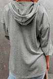 Casual Solid Frenulum V Neck Hoodies(11 Colors)
