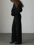 Long Sleeves Loose Buttoned Elastic Pockets Sequined Jackets